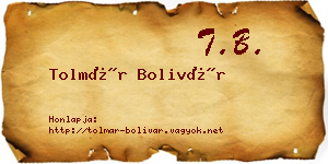 Tolmár Bolivár névjegykártya